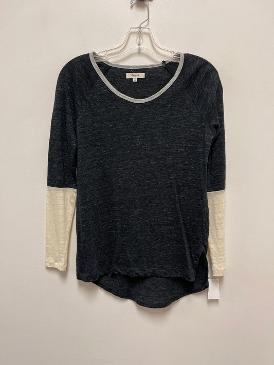 Top Long Sleeve By Madewell In Black & Grey, Size: Xs