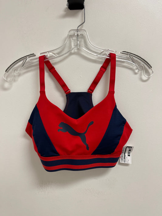 Athletic Bra By Puma In Blue & Red, Size: M