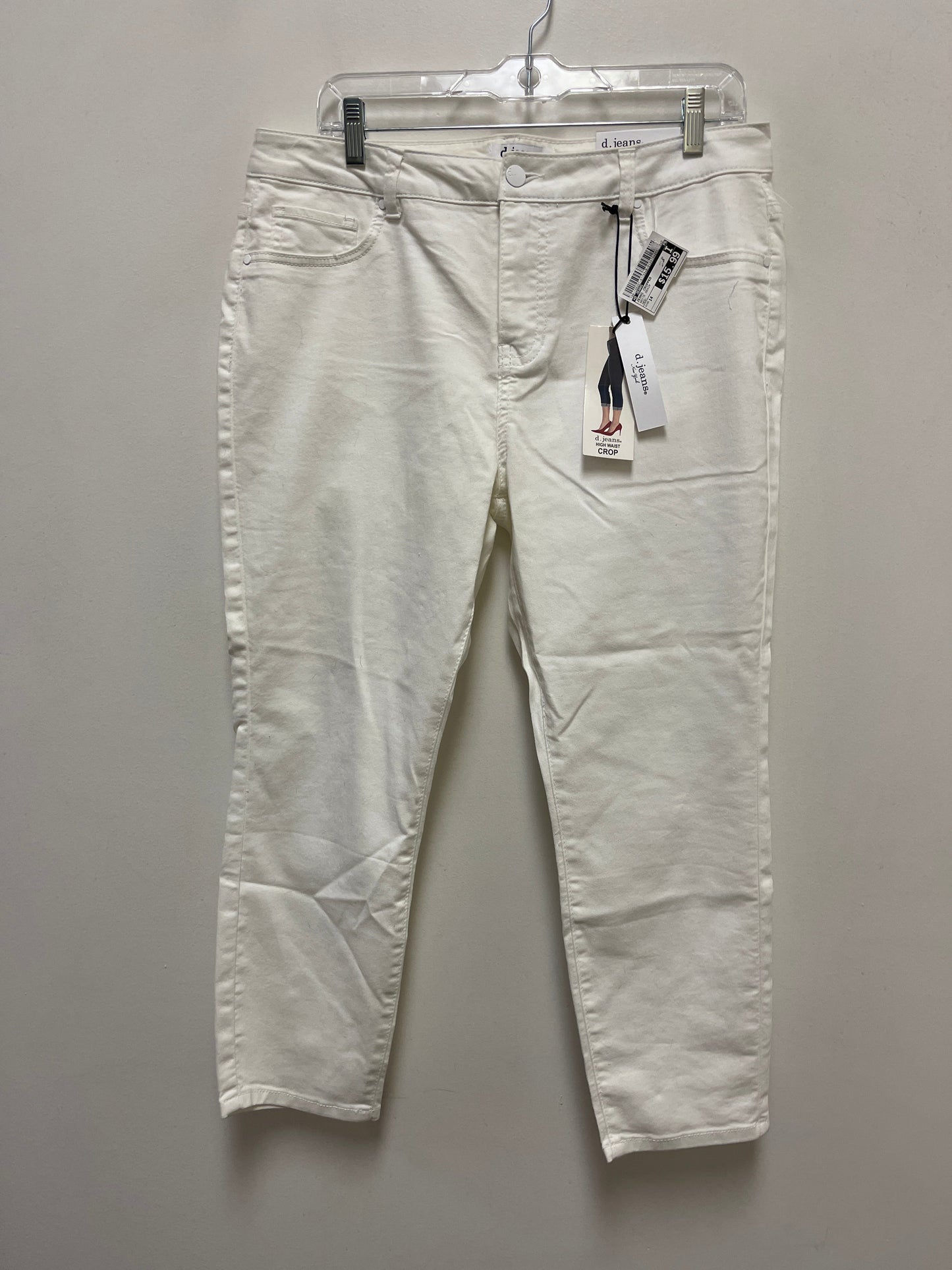 Jeans Cropped By D Jeans In White Denim, Size: 14