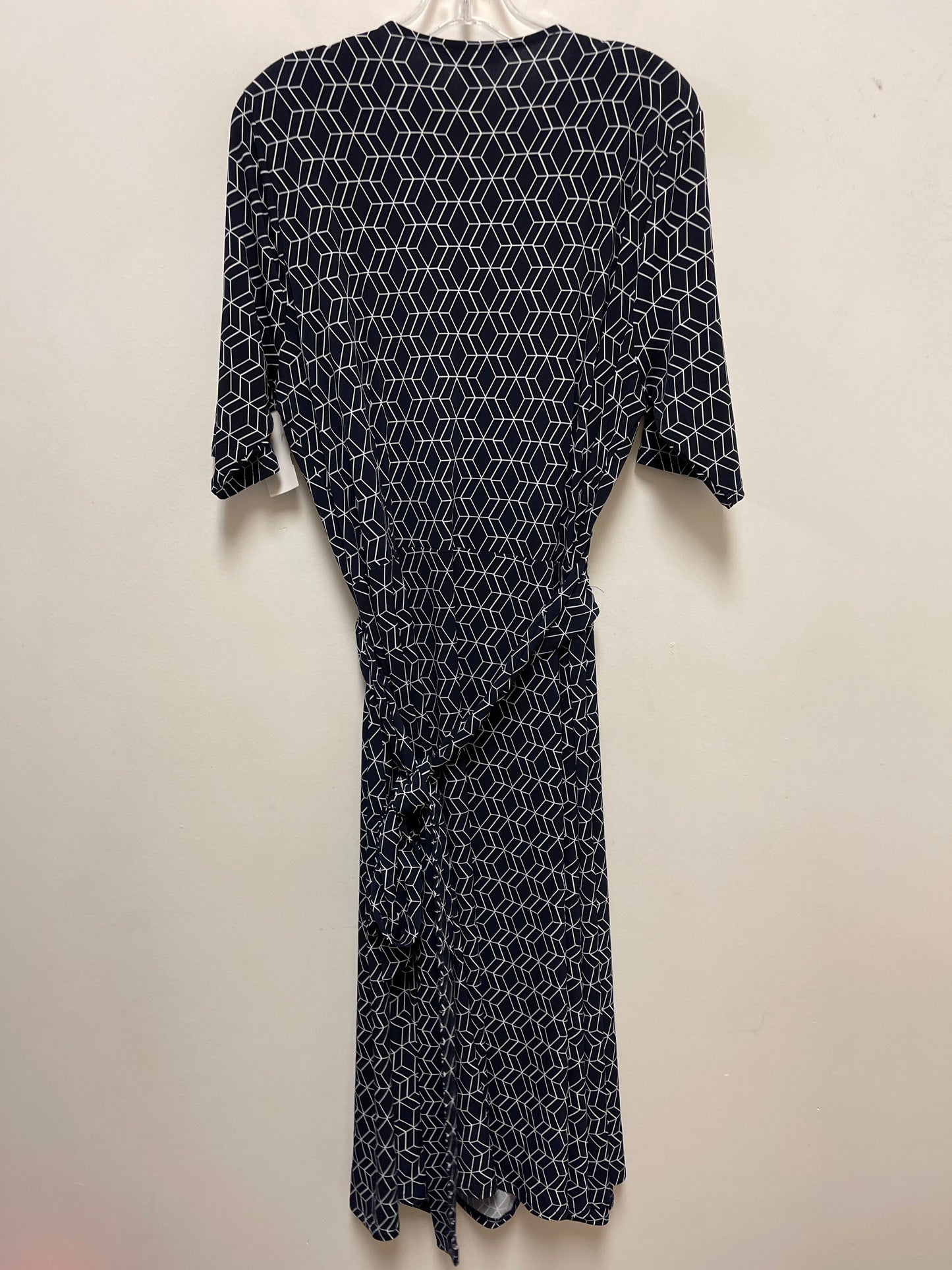 Dress Casual Midi By 41 Hawthorn In Blue & White, Size: 2x