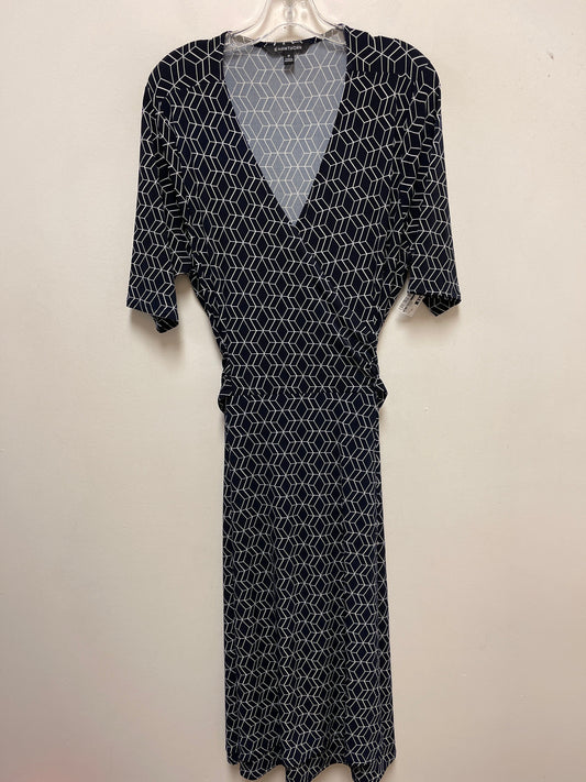 Dress Casual Midi By 41 Hawthorn In Blue & White, Size: 2x