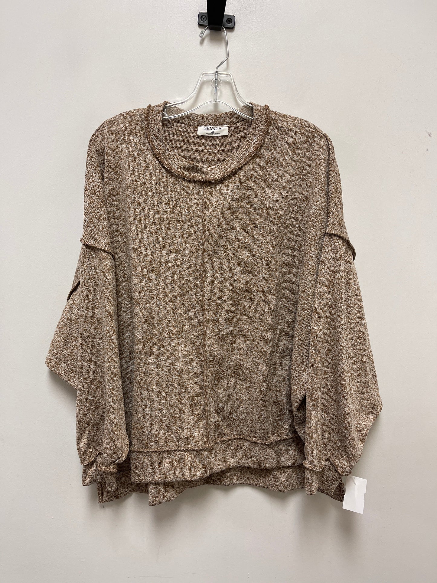 Sweater By Zenana Outfitters In Brown, Size: Xs