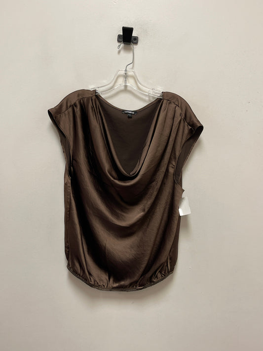 Top Short Sleeve By Express In Brown, Size: L