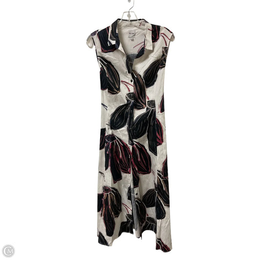 Dress Casual Midi By Nic + Zoe In Black & Cream, Size: L