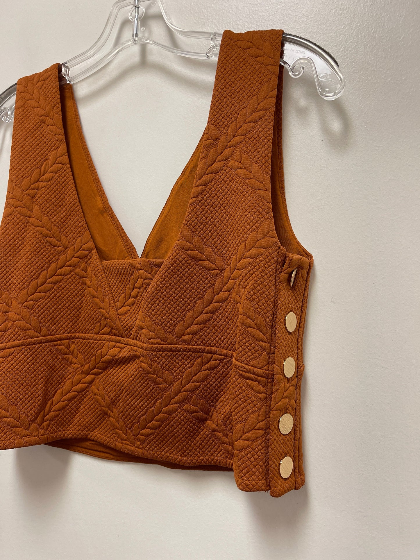 Top Sleeveless By Maeve In Brown, Size: M