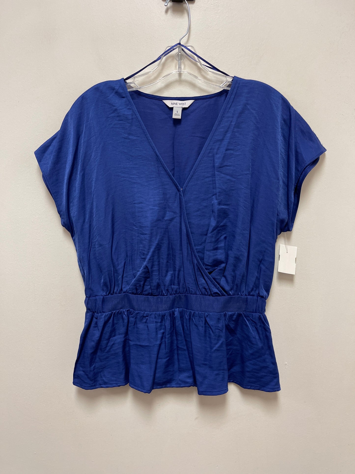 Top Short Sleeve By Nine West In Blue, Size: S