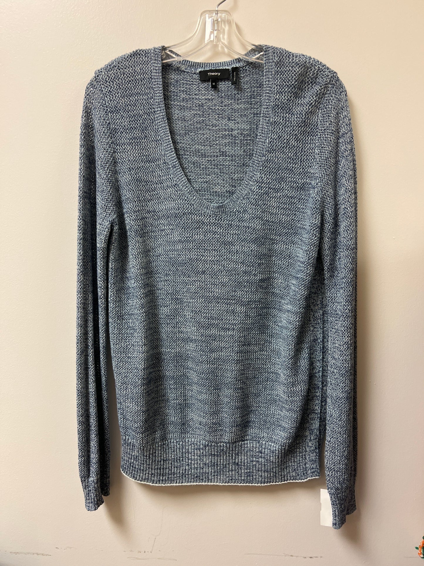 Top Long Sleeve By Theory In Blue, Size: M