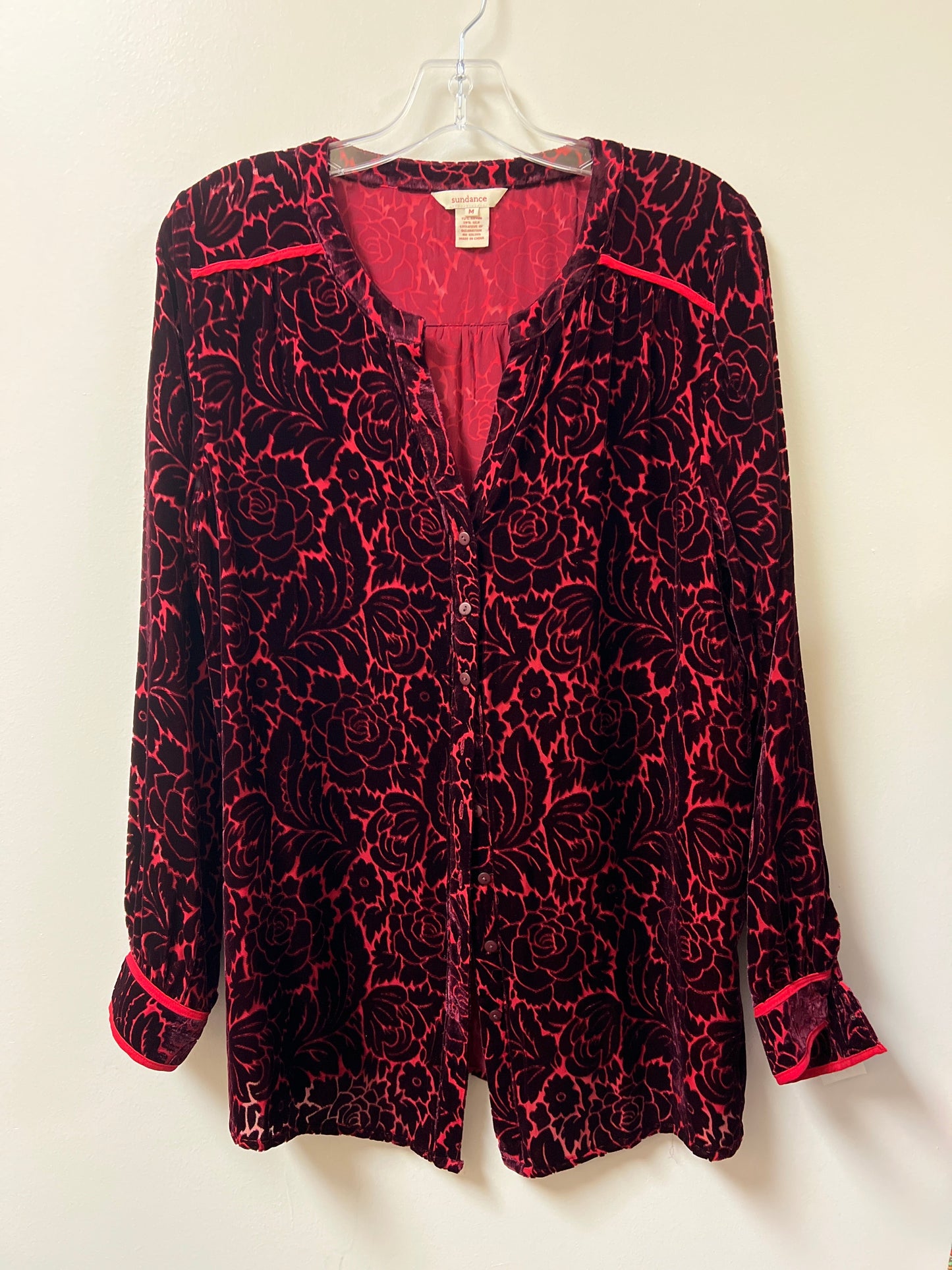 Top Long Sleeve By Sundance In Red, Size: M