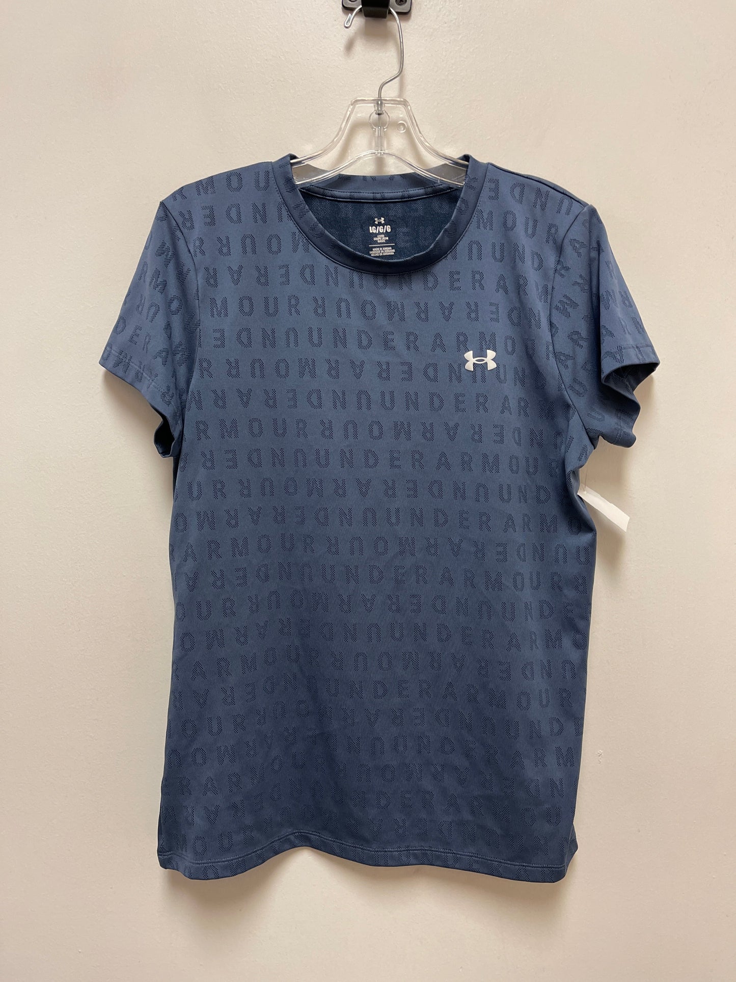 Athletic Top Short Sleeve By Under Armour In Blue, Size: L