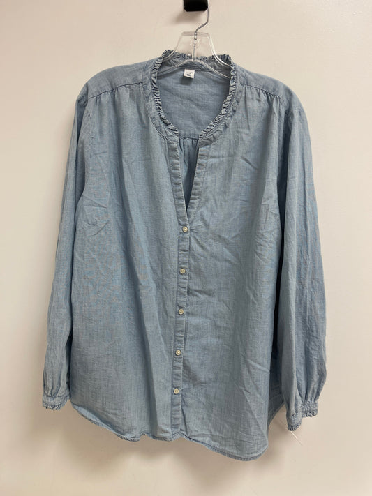 Top Long Sleeve By Old Navy In Blue Denim, Size: 2x