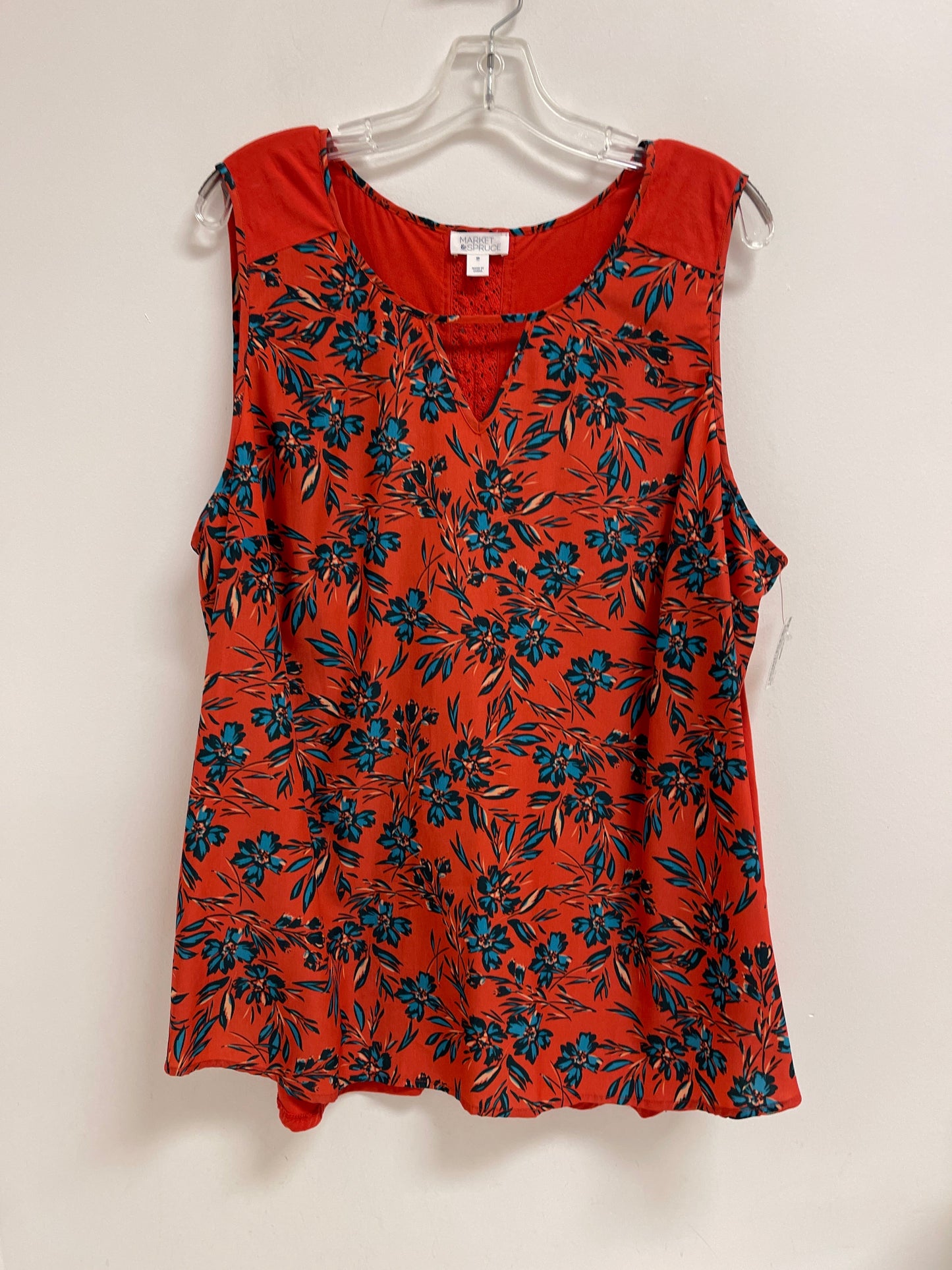 Top Sleeveless By Market & Spruce In Orange, Size: 3x