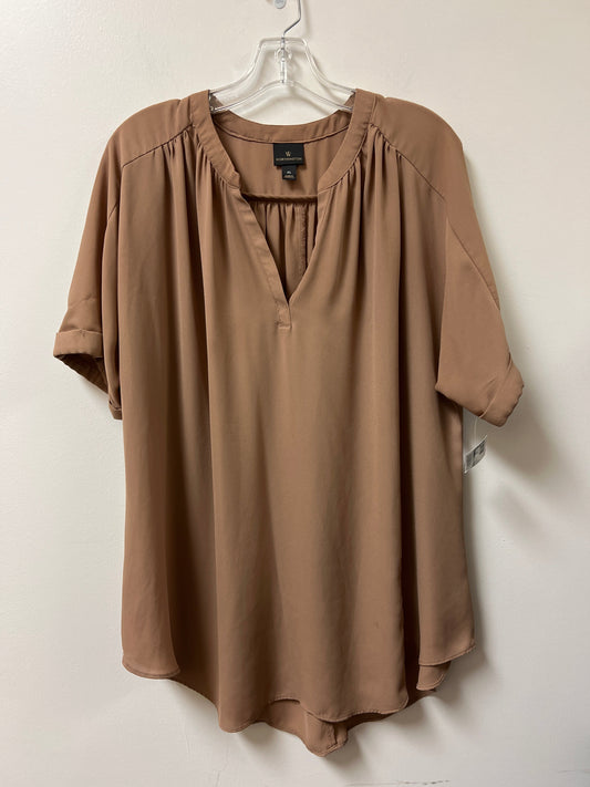 Top Short Sleeve By Worthington In Brown, Size: Xl