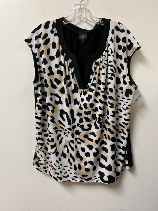 Top Short Sleeve By Worthington In Black & Cream, Size: 2x