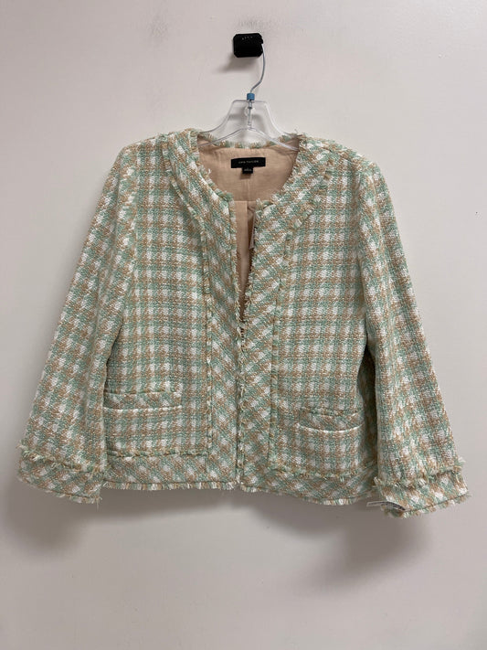 Blazer By Ann Taylor In Green & Tan, Size: S