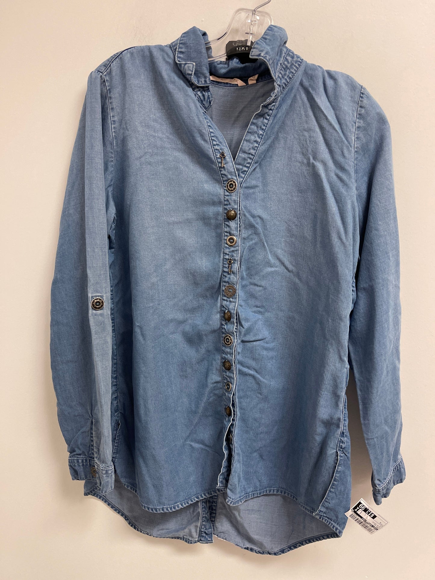 Top Long Sleeve By Soft Surroundings In Blue Denim, Size: S