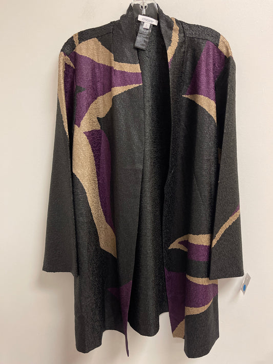 Cardigan By Chicos In Black & Purple, Size: 2x