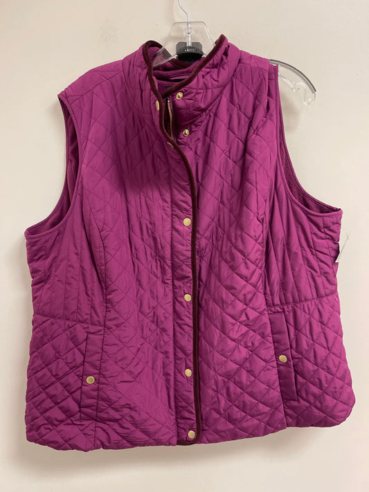 Vest Puffer & Quilted By Talbots In Purple, Size: 2x