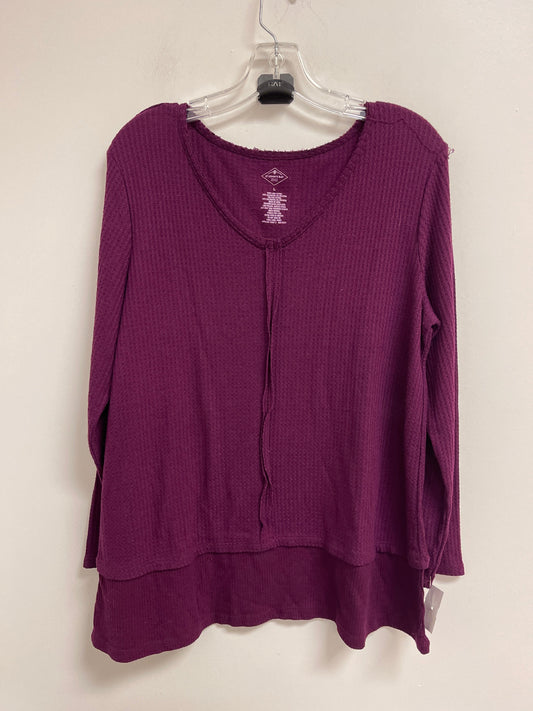 Top Long Sleeve By St Johns Bay In Purple, Size: L