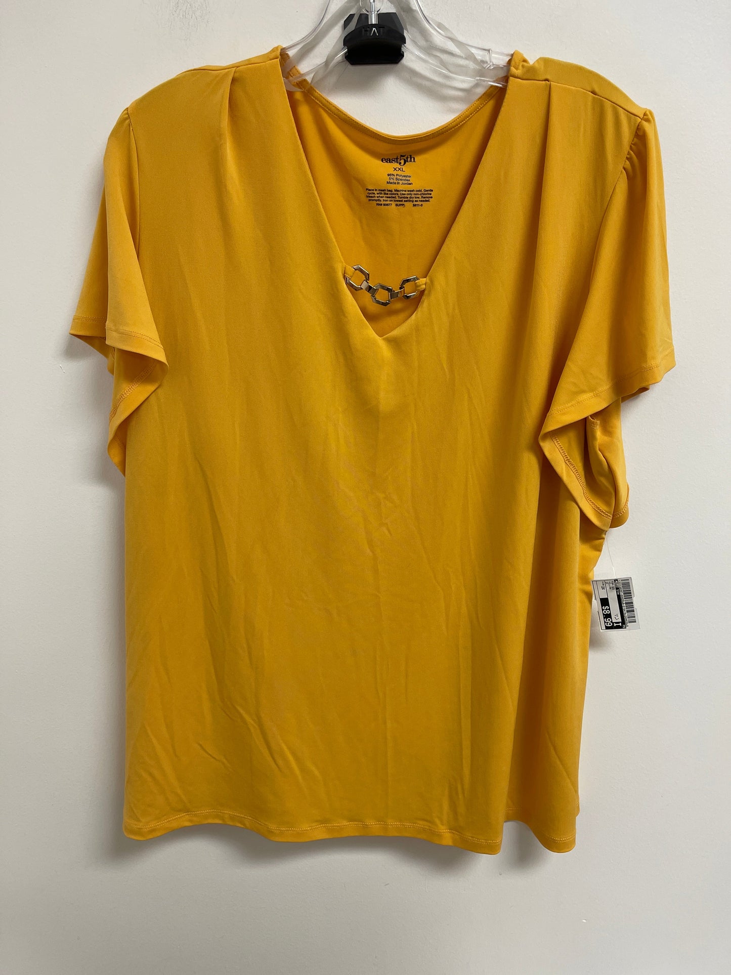 Top Short Sleeve By East 5th In Yellow, Size: 2x