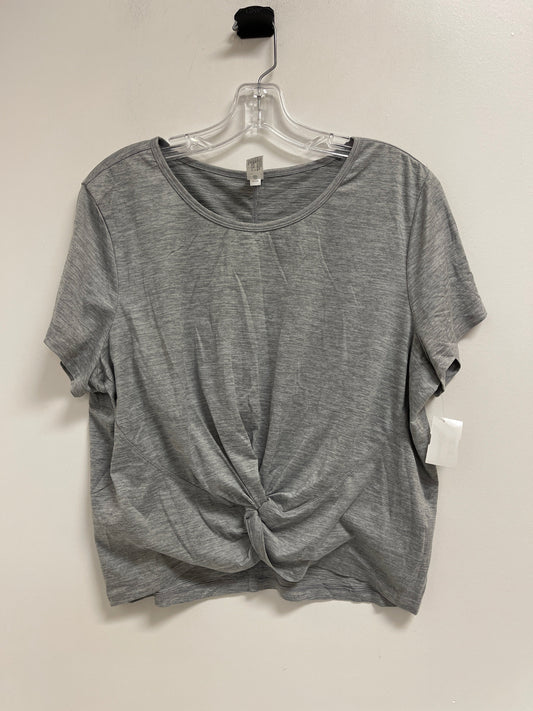 Athletic Top Short Sleeve By Yogalicious In Grey, Size: 2x