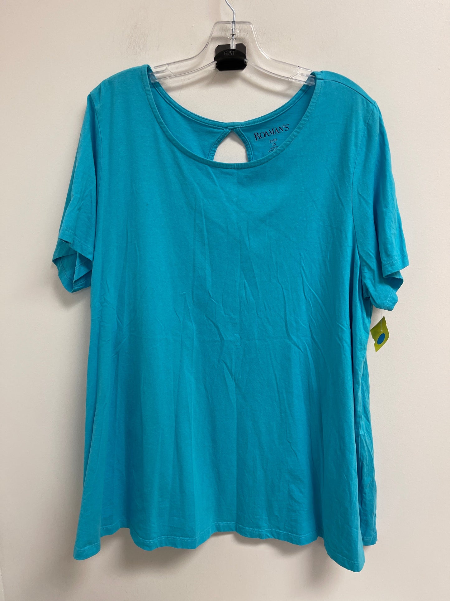 Top Short Sleeve By Roamans In Blue, Size: 1x