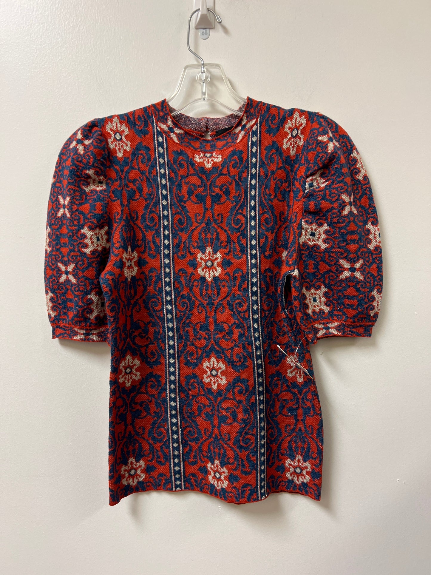 Sweater Short Sleeve By Vici In Blue & Orange, Size: Xs