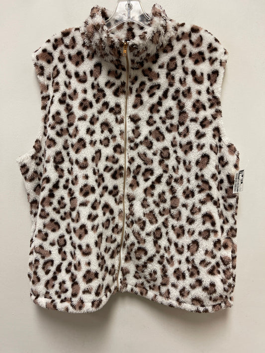 Vest Faux Fur & Sherpa By Clothes Mentor In Animal Print, Size: M