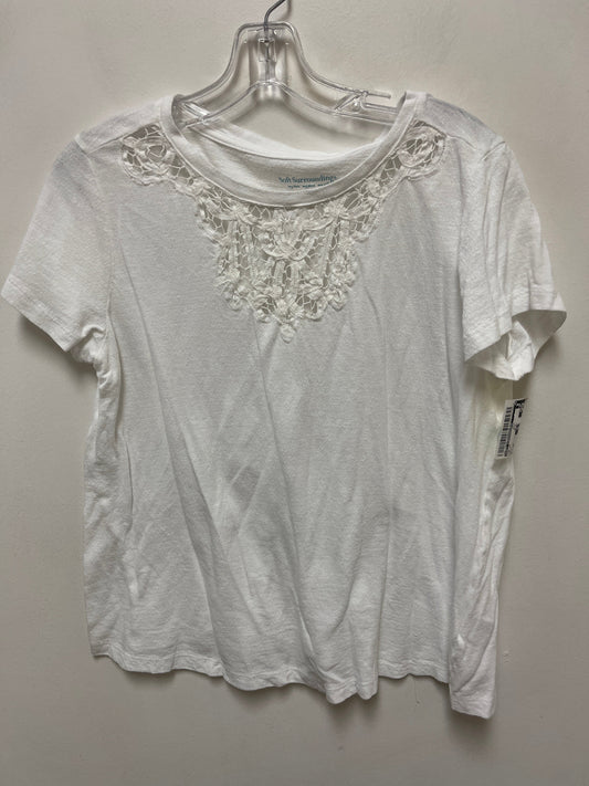 Top Short Sleeve By Soft Surroundings In White, Size: Mp