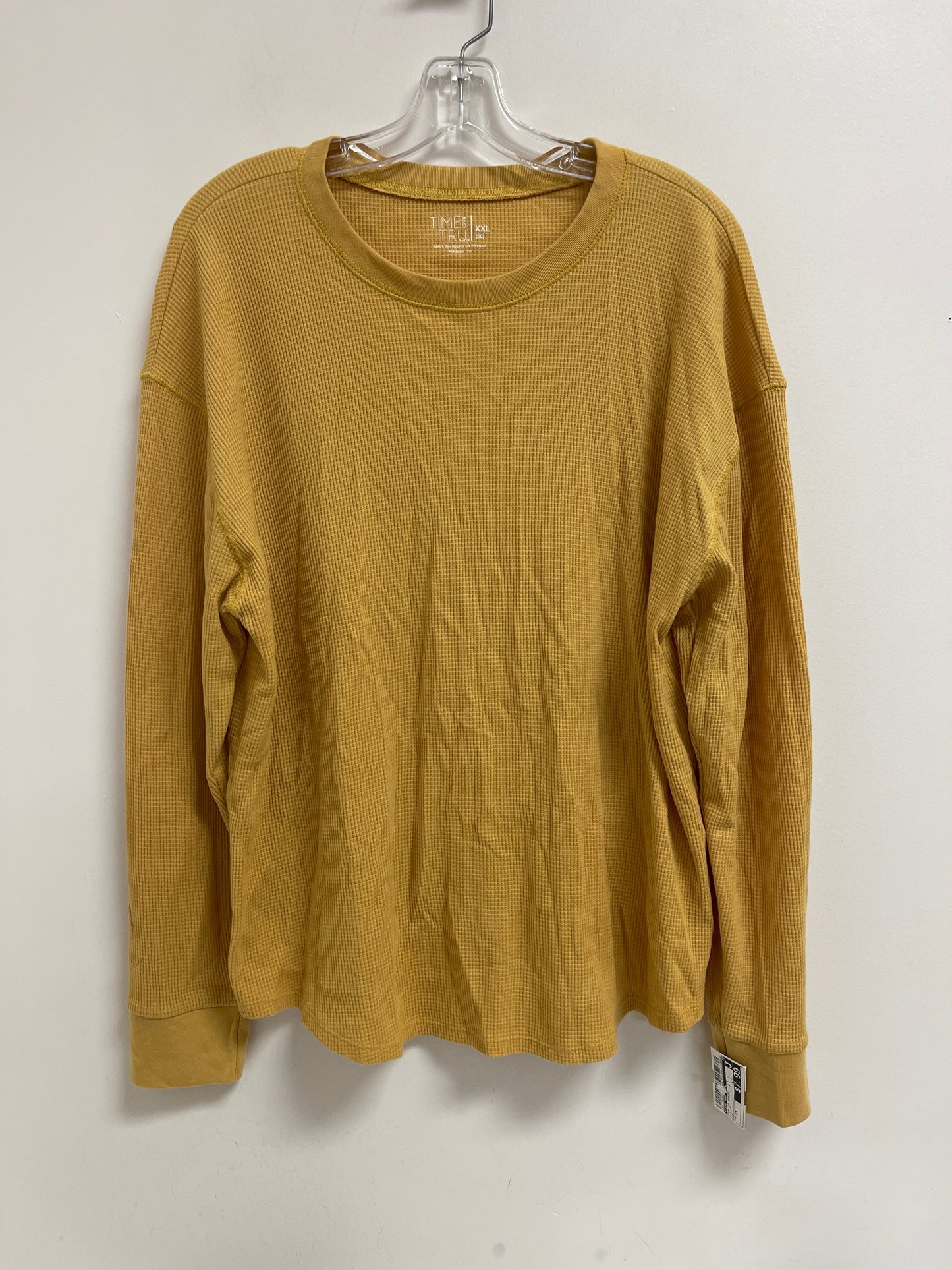 Top Long Sleeve Basic By Time And Tru In Yellow, Size: 2x