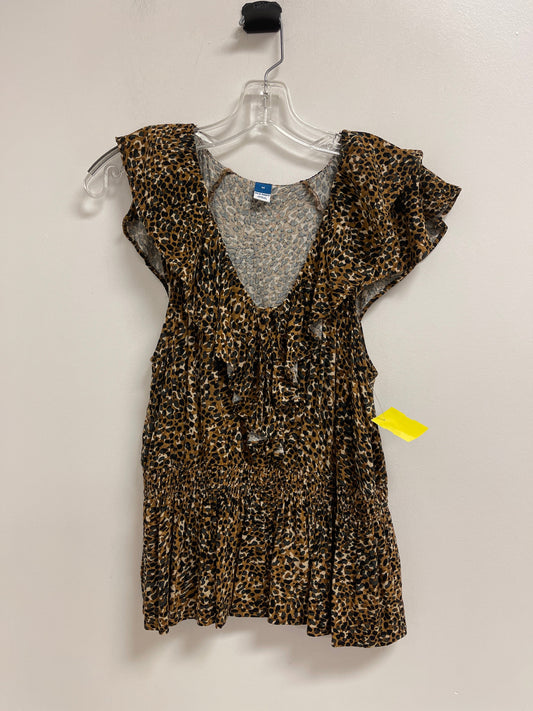 Top Short Sleeve By Old Navy In Animal Print, Size: M