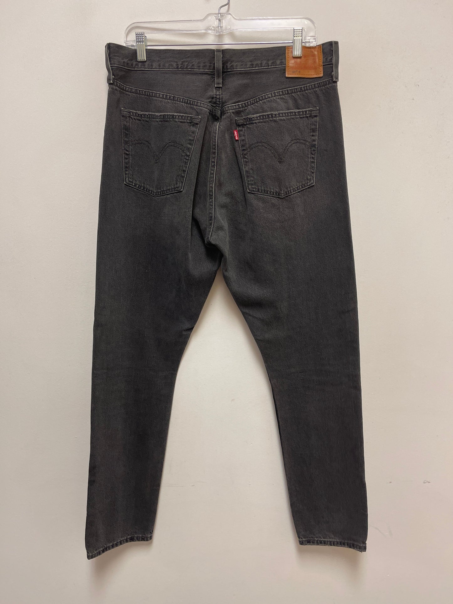 Jeans Straight By Levis In Grey Denim, Size: 12