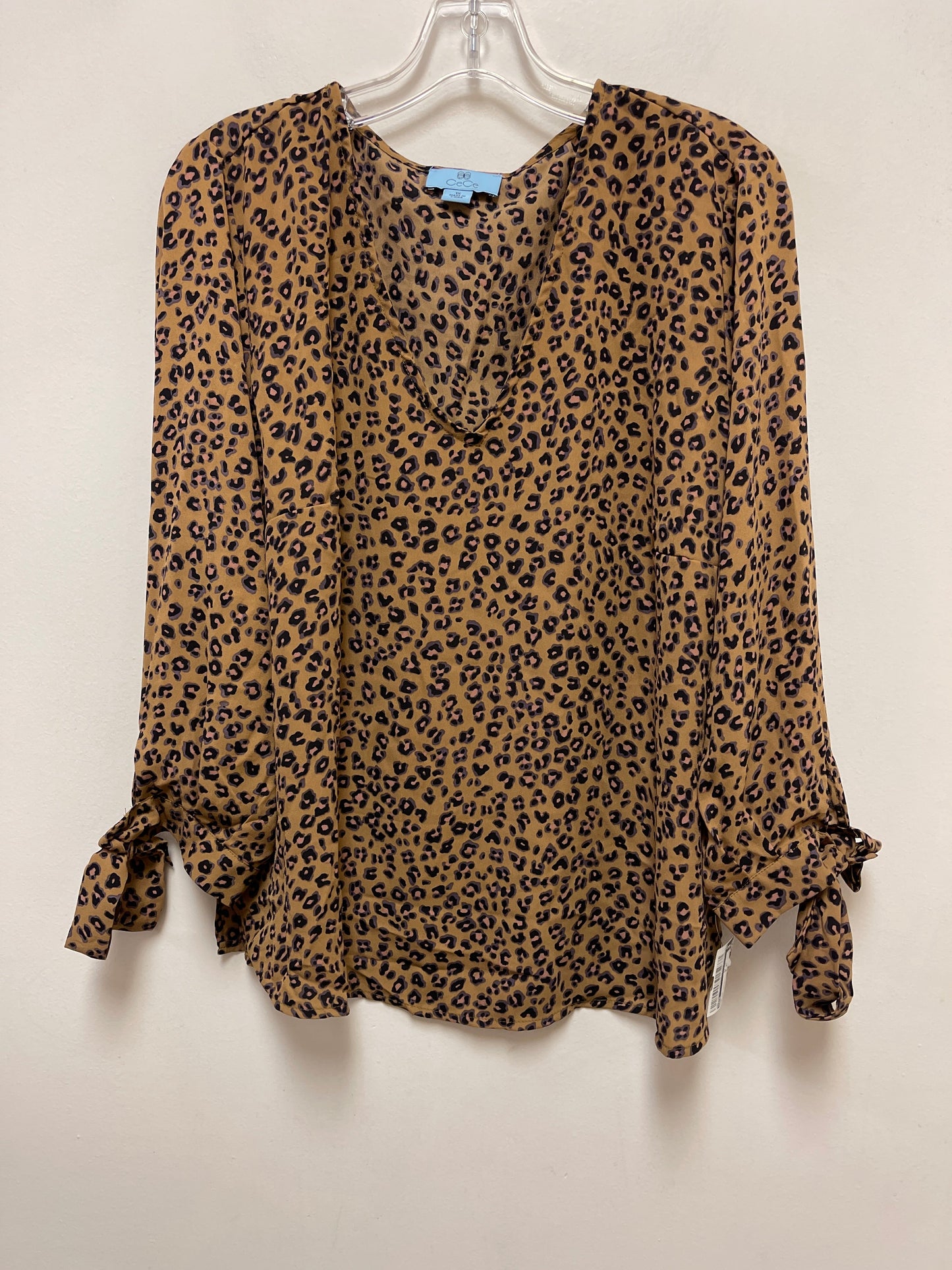 Top Long Sleeve By Cece In Animal Print, Size: 1x