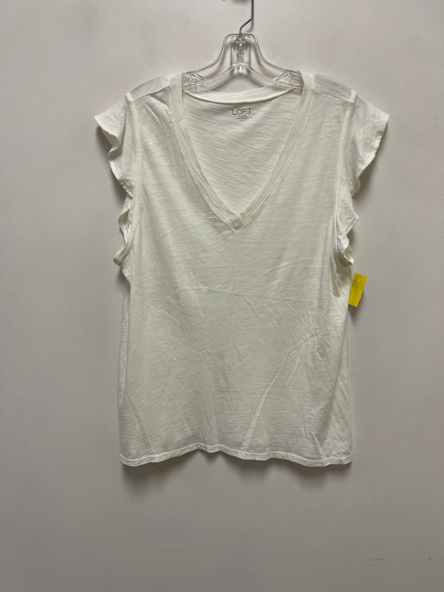 Top Sleeveless By Loft In White, Size: Xl