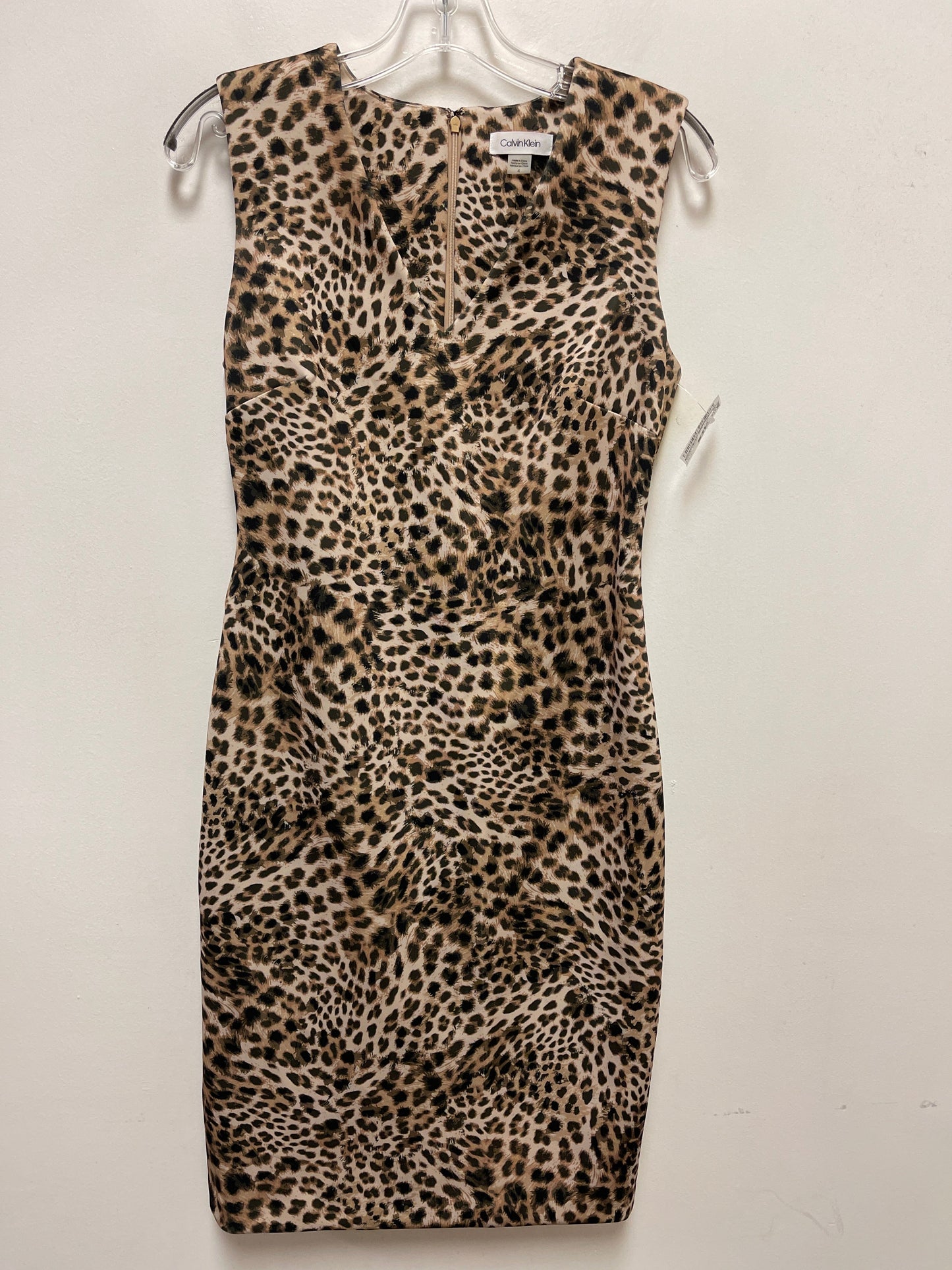 Dress Casual Midi By Calvin Klein In Animal Print, Size: S