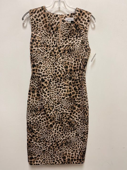 Dress Casual Midi By Calvin Klein In Animal Print, Size: S