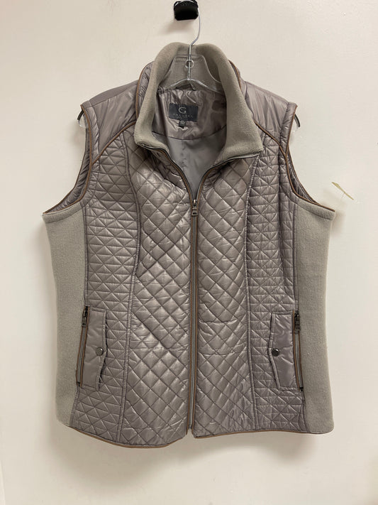 Vest Puffer & Quilted By Gallery In Grey, Size: 2x