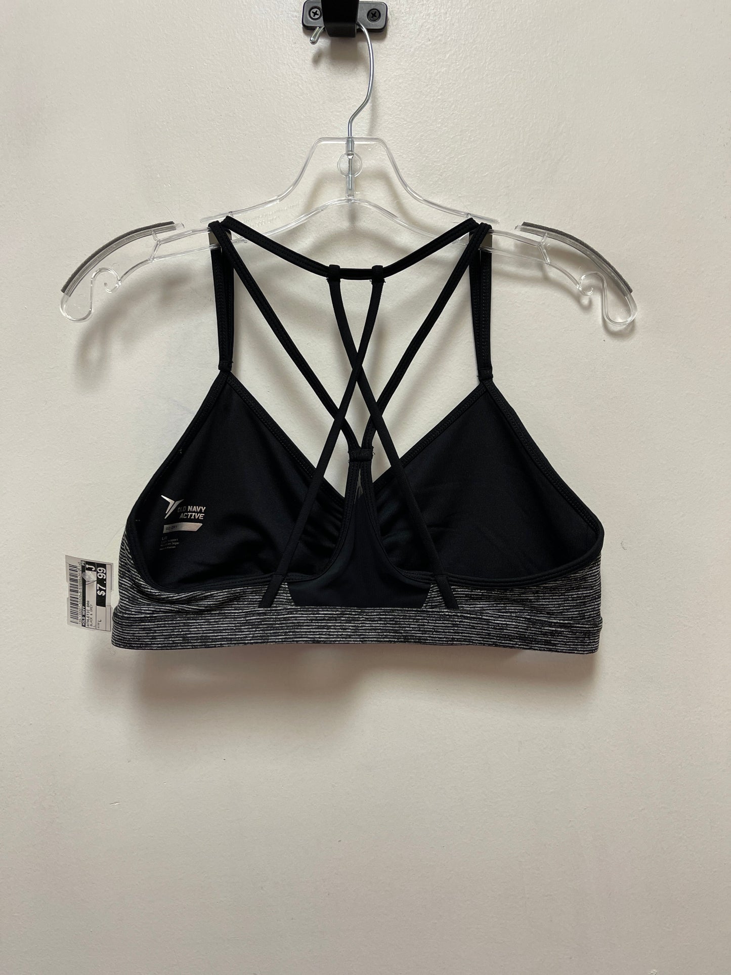 Athletic Bra By Old Navy In Black & Grey, Size: L