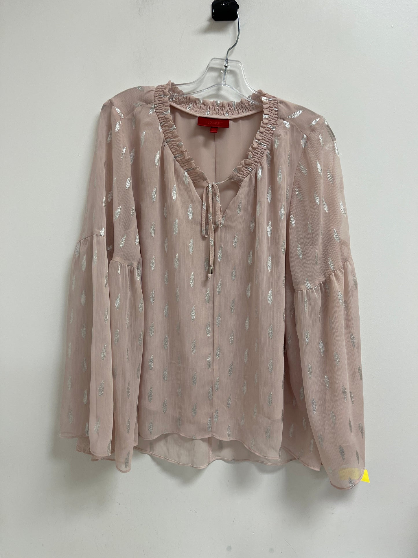 Top Long Sleeve By Jennifer Lopez In Pink, Size: L