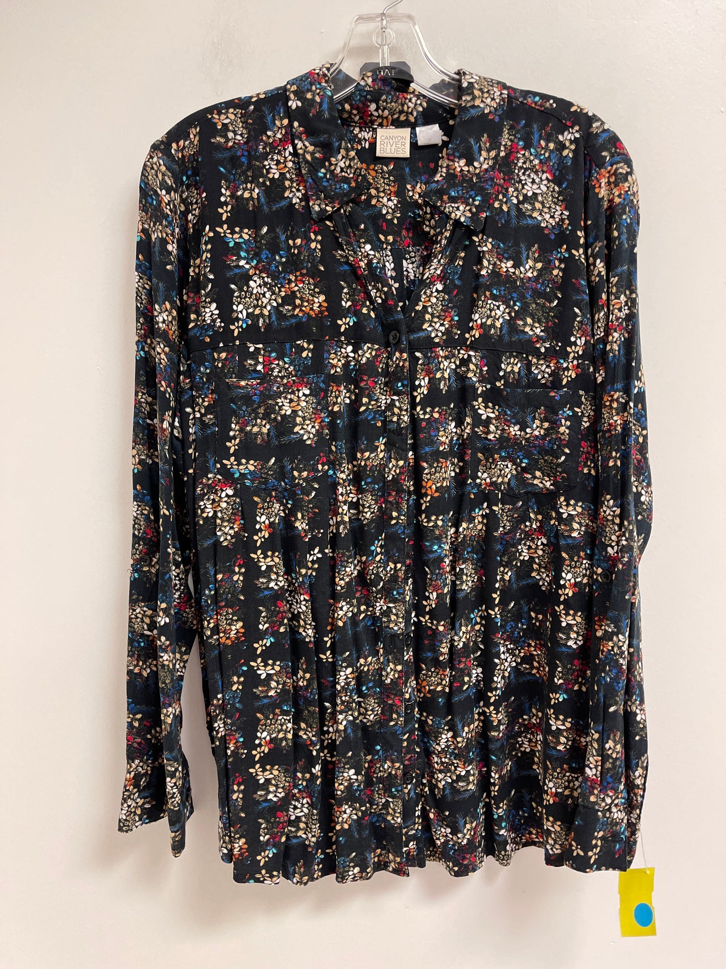 Top Long Sleeve By Canyon River Blues In Floral Print, Size: Xl