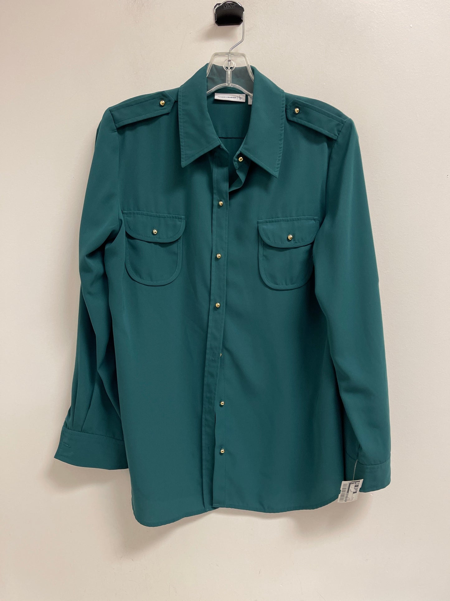 Top Long Sleeve By Susan Graver In Green, Size: S