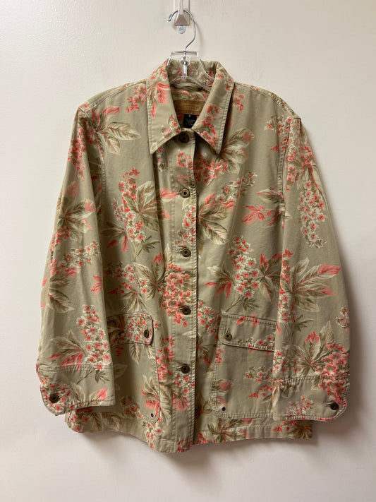 Jacket Denim By Jones New York In Floral Print, Size: M