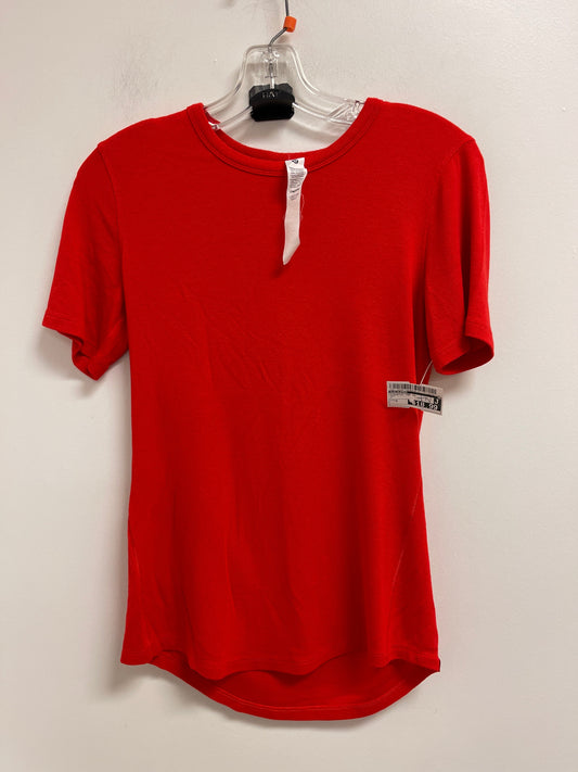 Athletic Top Short Sleeve By Lululemon In Red, Size: M