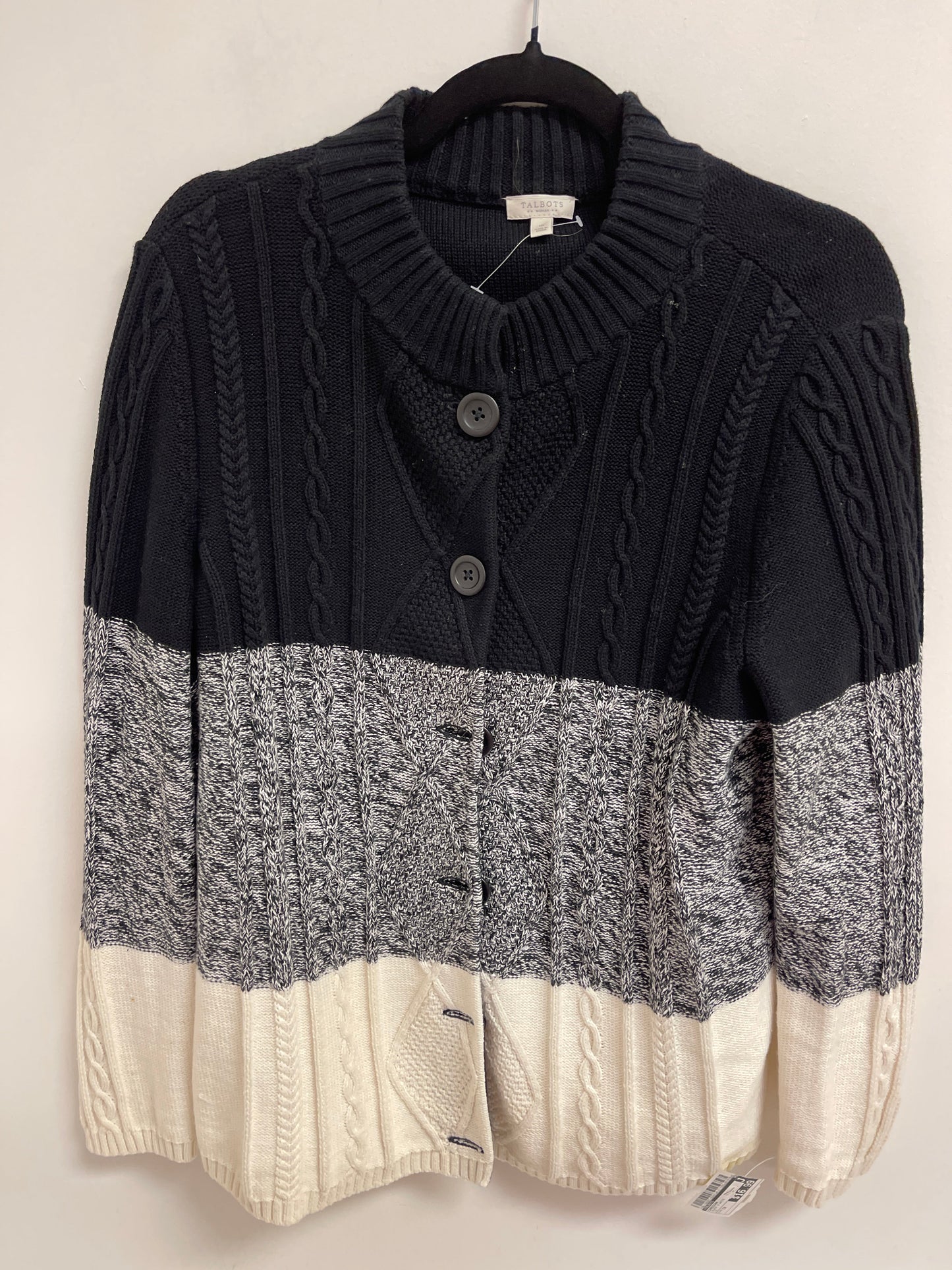 Cardigan By Talbots In Black & White, Size: 1x