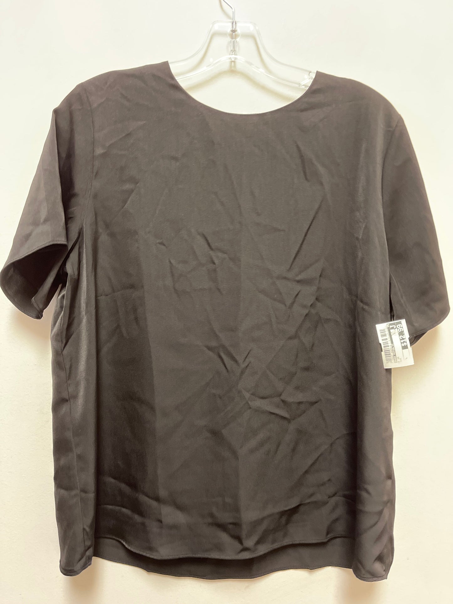 Top Short Sleeve By Banana Republic In Black, Size: L