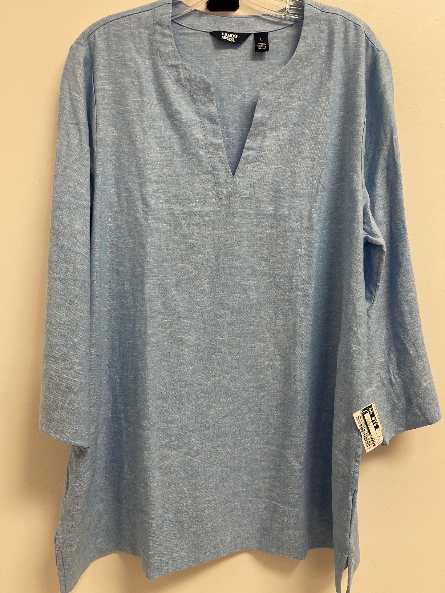 Top Long Sleeve By Lands End In Blue, Size: L