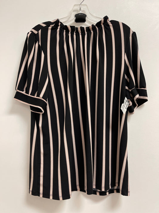 Top Short Sleeve By Adrianna Papell In Striped Pattern, Size: Xl