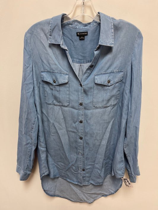 Top Long Sleeve By New Directions In Blue Denim, Size: M