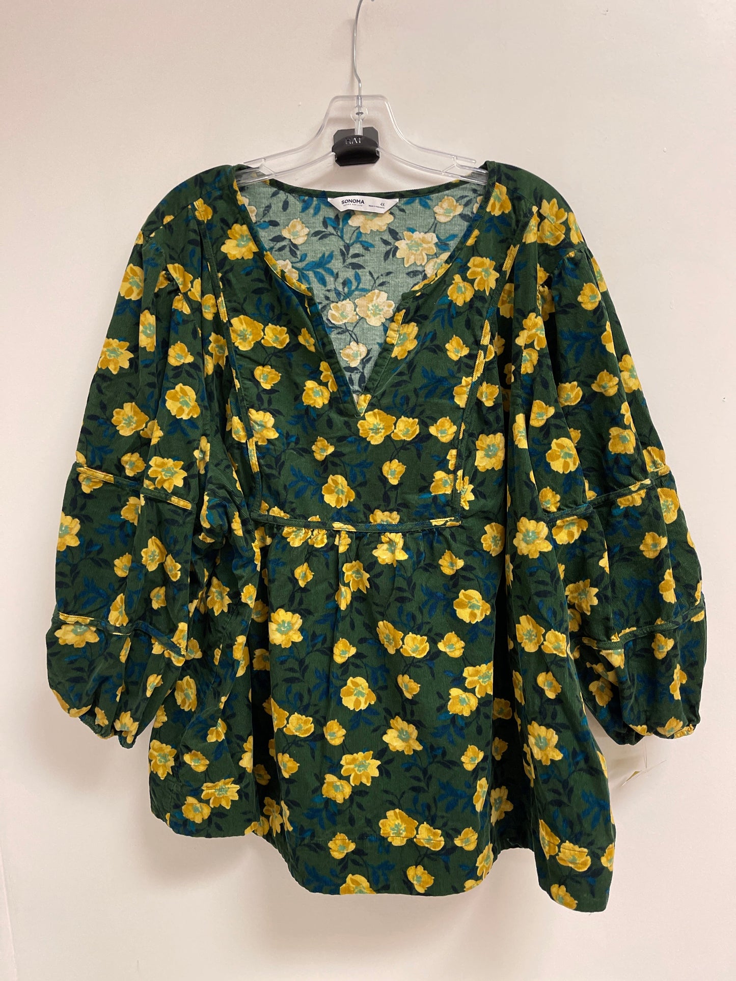 Top Long Sleeve By Sonoma In Green, Size: 4x