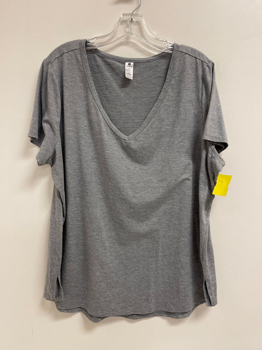 Athletic Top Short Sleeve By 90 Degrees By Reflex In Grey, Size: 1x