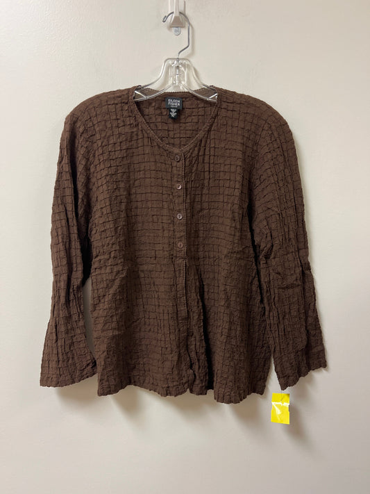 Top Long Sleeve By Eileen Fisher In Brown, Size: Lp